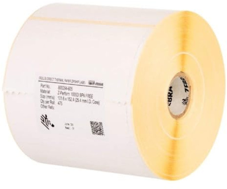 Zebra z-perform 1000T – étiquettes d'imprimante (Blanc, transfert thermique, papier, 101.6 x 76.2, 4 pièce (s))
