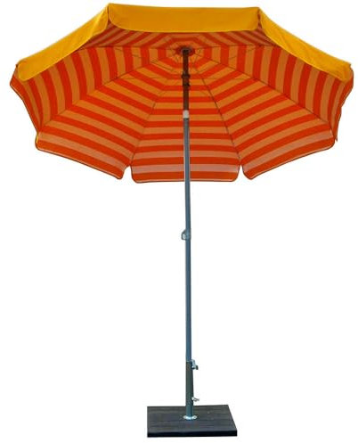 Maffei - Art 181 Venezia - Runder Sonnenschirm aus Duplex-Baumwolle - Durchmesser: 200 cm. - Gelbe Streifen