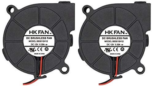 Bürstenloses Gleichstrom-Kühlgebläse, mit zwei Kugellagern, 5015 12 V, mit 2-poliger Klemme Lüfter, 50 mm x 15 mm, 2 Stück