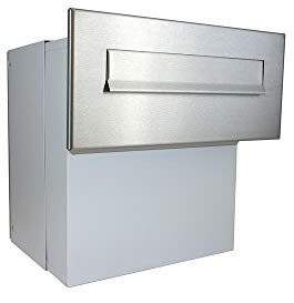 XXL Edelstahl Mauerdurchwurf Briefkasten ohne Namensschild - Tiefe 27-40,5 cm - F-042