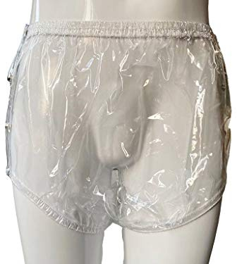Haian Inkontinenzhose für Erwachsene, Kunststoff, mit Druckknöpfen, Größe M, transparent
