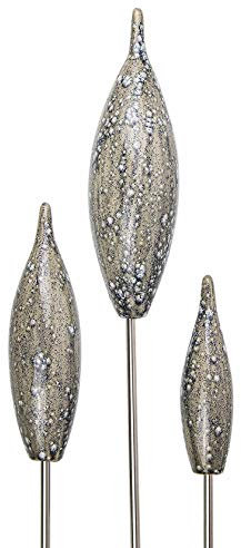 Manufaktur Lichtbogen Spitzen aus Keramik hellgrau 30/25/20 cm