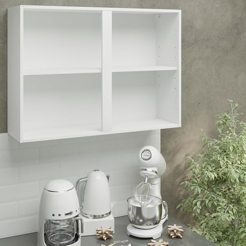 JD Greta Kitchen Wall Cabinet 300-1000mm Mounted Upper Carcass - No Doors (Handles, Hinges, Wall Brackets Included) (1000mm)
