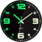 VIVILINEN Wanduhr Leuchtend MDF Quartzuhr Rund Wanduhr Ohne Tickgeräusche Batteriebetriebene Uhr Hängeuhr Lautlos für Wohnzimmer Schlafzimmer Küche Hause Büro 12 Zoll