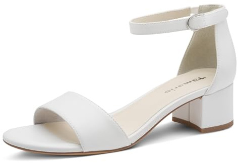 Tamaris Donna sandalo con tacco a blocco bianco 37 EU