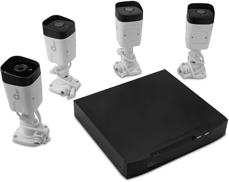Qian Kit 4 Cámaras de Vigilancia IP + NVR 8 puertos PoE con 1TB HDD | Detección Movimiento, Intrusos, Visión Nocturna | HDMI 3840 × 2160, VGA 1920 × 1080 | 1 canal 8MP, 4 canales 1080P | Ethernet, USB