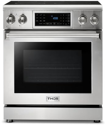 THOR Kitchen 30-Inch Electric Range with Tilt Panel and Self-Cleaning Oven in Stainless Steel - Model TRE3001