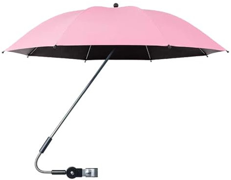 Pram Parasol, Pushchair Parasols 82 CM Baby Pram Umbrella, 50+ UV Protection Umbrella with Adjustable Fixing Clamp 360 Degree Adjustable Waterproof Canopy for Pram, Stroller, Pushchair