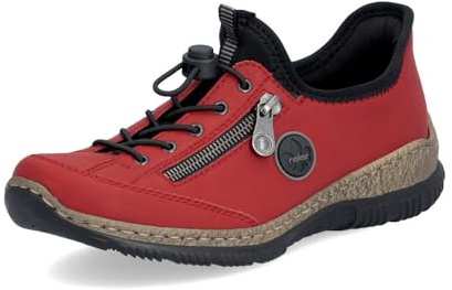 Rieker Damen Low-Top Sneaker N3267, Frauen Halbschuhe,Freizeit,sportlich,straßenschuhe,Strassenschuhe,Sportschuhe,Turnschuhe,rot (33),36 EU / 3.5 UK