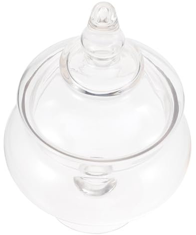 WATIIFUFU 1 Pc Jarra De Vidrio Tarro De Dulces Tazón De Dulces Tarro De Azúcar Frascos Con Tapas Contenedor De Comida Frascos De Boticario Seco Gran Vitrina Favores Térmico Cajas Transparent
