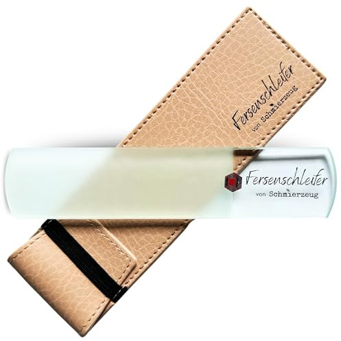 SCHMIERZEUG Hornhautentferner – Hornhautfeile aus Glas mit zwei Stärken – sicher Hornhaut entfernen am Fuß – inkl. Etui – sanfte Alternative zu Hornhauthobel & Hornhautraspel