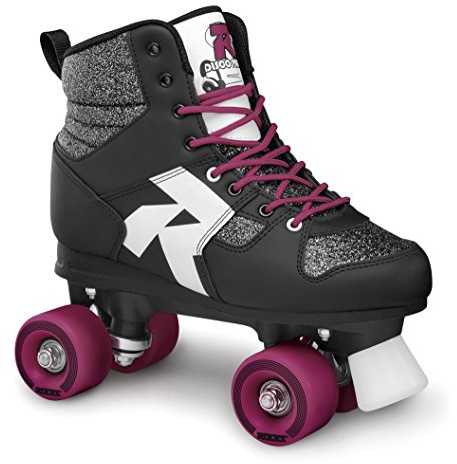 Roces Model Disco Palace Roller Skates, Quad Roller Skates 4 Wheels, Women and Men, White/Black