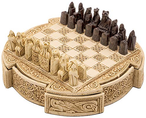 The Regency Chess Company Ltd, England Isola di Lewis Compatto Celtico Set di Scacchi 9 Pollici in Avorio