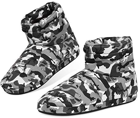 DUNLOP Zapatillas Casa Hombre, Pantuflas Hombre Altas Para Casa, Zapatillas Hombre Bota, Regalos Para Hombres y Adolescentes Talla 41-46 (46, Gris Camuflaje, numeric_46)