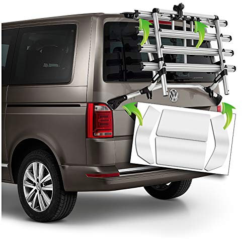 AlphaShield Fahrradträger Heckträger Lackschutzfolie für Fahrradheckträger passgenauer CAD Zuschnitt Transpartent Selbstklebende Schutzfolie (FX07 passend für VW T6)