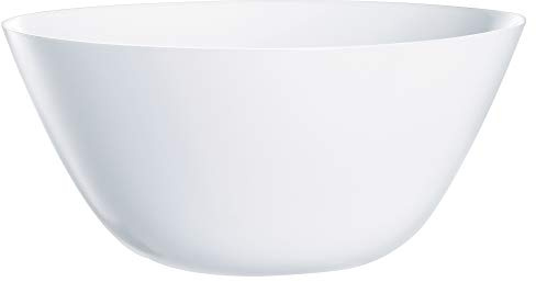 Arcopal by Luminarc Zelie White Opal Glass Dinner Set Dinnerware Plates (24cm Salad Bowl)
