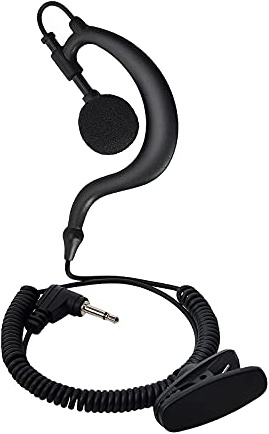 UAYESOK Polisen lyssna endast öronkrok öronsnäcka 3,5 mm plugg G-form övervakningshuvuddiering för radiohögtalare mikrofon, axelmikrofon (2-pack)