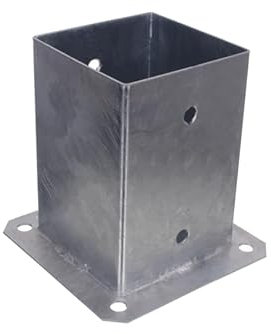 NAJDER Support Poteau Carré à Visser 70x70 mm, Manchon de Sol, Ancrage Poteau Fixation Bois, Acier Galvanisé à Chaud pour Clôture, Balançoire, Pergola, Couleur: Argent