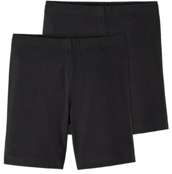 NAME IT Mädchen NKFVIVIAN 2P SOLID Legging NOOS Shorts, Black, 134/140 (2er Pack)