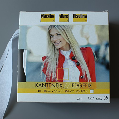 MOORE DENIM Vlieseline Kantenfix Stanzband 5 cm breit, weiß, Meterware per 1 m