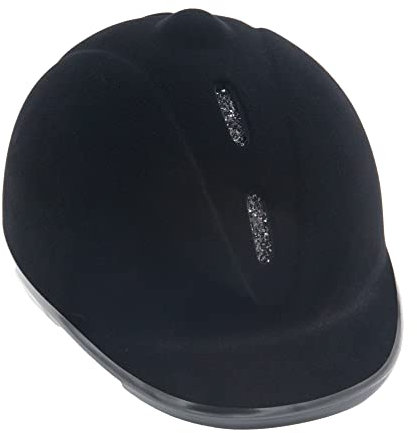 HKM Unisex – Erwachsene New Flock Reithelm, Schwarz/Silber, S