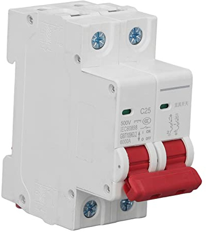 DC-Leitungsschutzschalter, DC Trennschalter DZ47-63Z-2P 500V 25A für Photovoltaik-Systeme, Thermisch-Magnetische Auslösung, 35 mm DIN-Schienenmontage, PV Trennschalter, Trennschalter Solaranlage