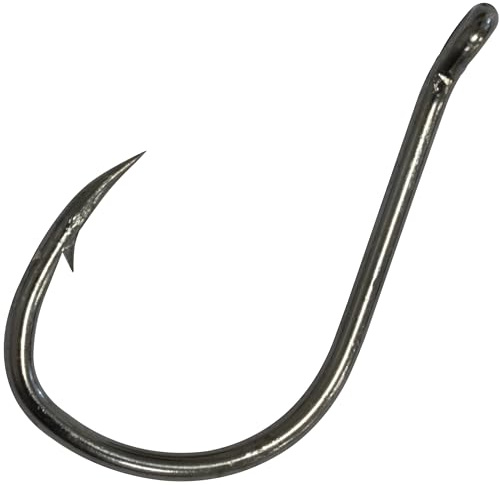 Aerzetix - C68829 - Set di 10 ami da Pesca semplici con Occhiello N4 con ardiglione - in Acciaio al Carbonio - Colore Nero - Gancio Canna da Pesca Hobby Tempo Libero