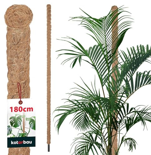 KOTARBAU Bâton de mousse pour Monstera - En coco naturel - Diamètre : 3,2 x 180 cm - Pour plantes Monstera - Tuteur de coco - Tuteur pour plantes grimpantes