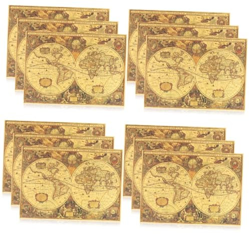 Alipis 12 Stk Seekartenplakat Vintage-Dekor Weltkarte Wandkunst weltkarte poster world map poster Tapisserie Bürodekoration Retro-Weltkarten-Wandposter Hintergrund nautisches Poster Erde