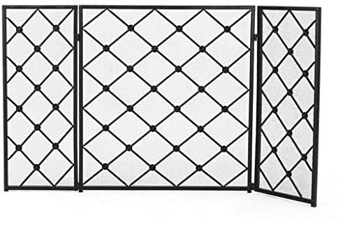 Schermi decorativi Griglia per caminetto Parascintille per camino Parascintille in ferro battuto 3 pannelli Recinzione per interni Recinzione per interni Accessori per caminetti domestici Parasc