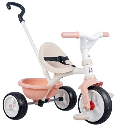 Smoby - Tricycle Be Move Rose - Evolutif 2 en 1 - Ceinture de Sécurité, Poignée Parentale Réglable sur 3 Niveaux - A Partir de 15 Mois Jusqu'à 4 Ans - Fabrication Espagnole