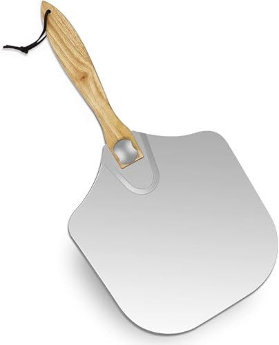 Innoteck Essentials 12-Inch Pizza Peel with Foldable Wooden Handle – Durable Aluminum Pizza Paddle for Baking, Pizza, Bread, Pastries & Grilling – Lightweight, Compact, Easy Storage