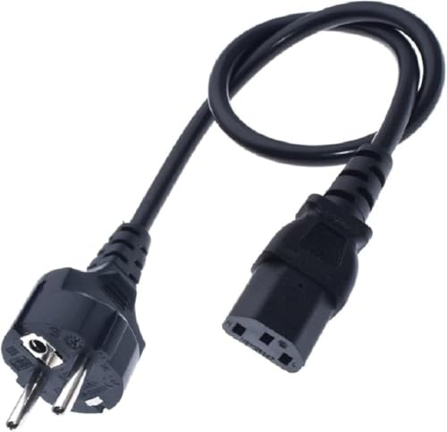 European Schuko to IEC C13 Power Cord PC, CEE7/7 to C13 Computer Power Cord Replacement, Euro Power Cord Plug,220 Power Cable,16AWG (16AWG/3G1.5㎜², 3ft/1m)