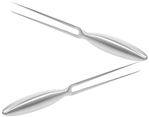 HOLIDYOYO Tenedor de Carne Inoxidable Utensilio de Cocina Asar y Servir Carnes Preparar y Cortar Asados
