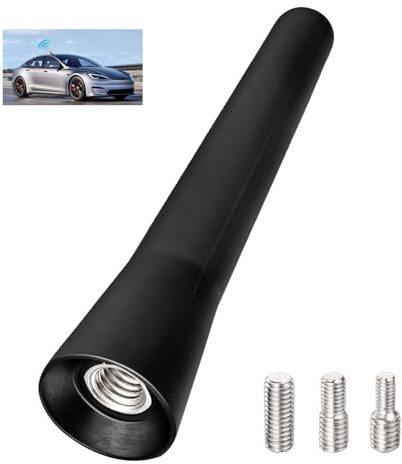 Mini Antenne Voiture, Antenne Voiture Courte 6.5cm Universelle, Auto FM/AM avec 3 Vis M4/M5/M6, Voiture Tige Facile à Installer pour Réception Radio FM/AM, Compatible avec la Majorité des Véhicules
