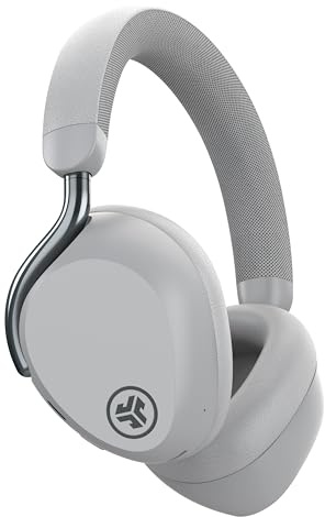 JLab Epic Lux Lab Edition aktiva brusreducerande hörlurar – trådlösa ANC-hörlurar över örat med mikrofon, 90+ H Playtime hopfällbara Bluetooth-hörlurar med multipoint och Hi-Res-ljud, molnvit