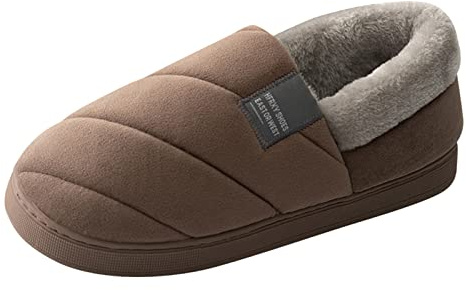 Pantuflas de invierno para hombres, zapatillas de casa cerradas y acolchadas, pantuflas de fieltro, peluche, zapatillas, cabañas cálidas, suaves, cómodas, antideslizantes, elegantes, zapatillas de