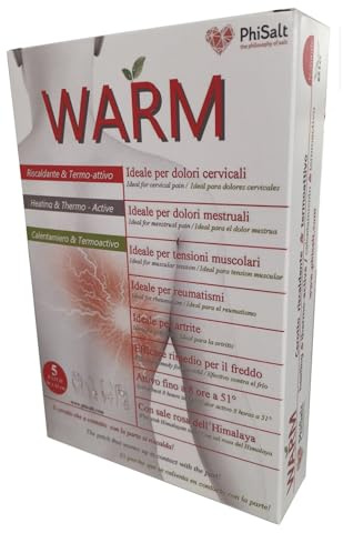 Cerotto Riscaldante innovativo Termoattivo al Sale Rosa dell'Himalaya, patch Naturale, 8-10 Ore di Calore, 58°C, per Dolori Muscolari, Artrite, Cervicale, Reumatismi