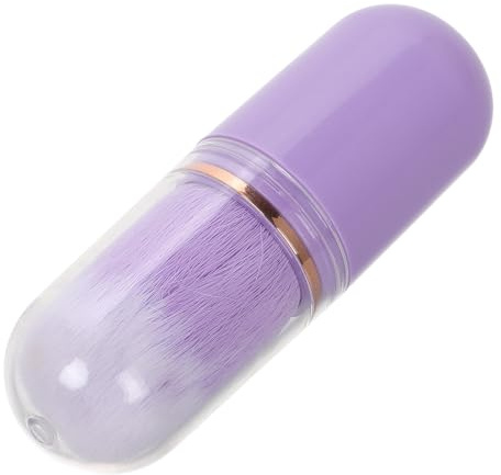 POPETPOP Brocha de Maquillaje Retráctil para Viaje en Color Lavanda, con Aplicación de Precisión y Uso Multifuncional en Plástico y Nylon Portátil para Coloretes en Polvo