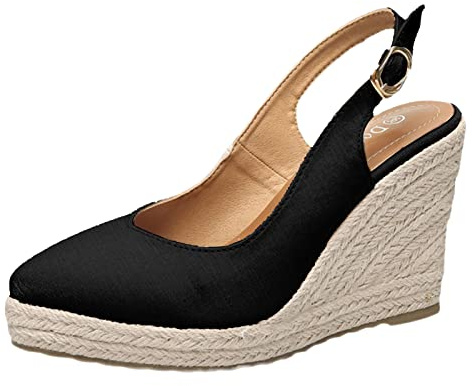 Escarpins à talons compensés à bout pointu pour femme - Tissu texturé - Chaussures élégantes à enfiler