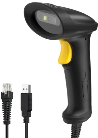 Inateck Barcode Scanner USB 2D 1D, QR Code Scanner Wired, Hyper A60 | Handheld Bar Code Reader with USB Cable, for Mobile Payment, Supermarket, Warehouse, Library, Book Store