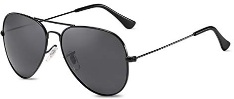 LumiSyne Rétro Lunettes De Soleil Polarisées Pour Homme Femme Style Pilote UV 400 Protection Miroir Lentille Monture En Métal Lunette De Vue Conduite Voyage