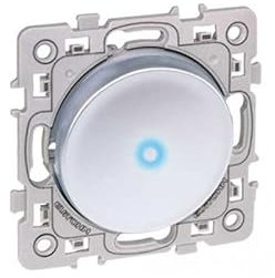 Interrupteur Va-et-vient lumineux ou témoin Square - 1 poste - 10AX - Silver