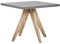 Beliani Gartentisch grau 90x90 cm Faserzement Akazienholz-Beine Rustikaler Look Olbia