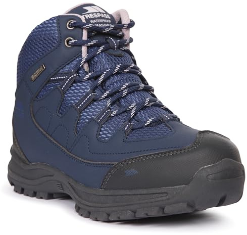 Trespass Womens Walking Boots Mitzi - Mid-Cut, Waterproof, Breathable Membrane, Ankle Supportive, Cushioned Collar and Tongue, Protective Toe and Heel Guard