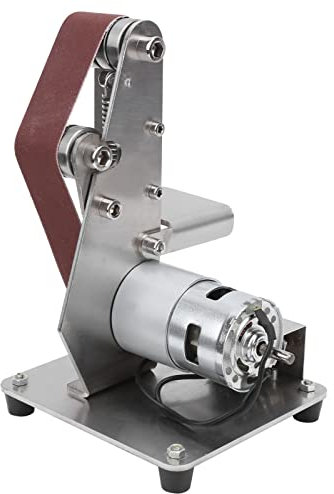 Mini Lijadora de Banda, Pulidora Eléctrica, Máquina de Lijado DIY para Metal, Madera y Aluminio