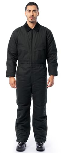 Wrangler Riggs Workwear mens Insulated Duck Coverall, Black, M