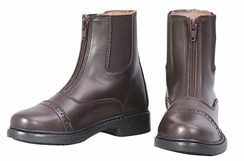 TuffRider Ladies Starter Front Zip Paddock Boots | Durable, Easy to Clean Water-Resistant Horse Riding Boots for Women - Mocha - 9.5 - Wide