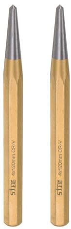 QUARKZMAN 2pcs Punzón de Pasador de Rodillo 4x10x120mm CR-V para Alineación Central en Mantenimiento de Maquinaria