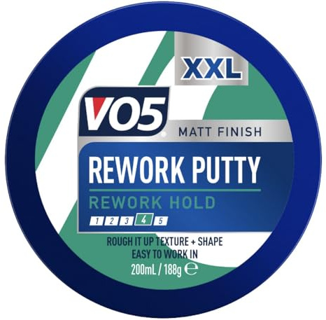 VO5 Rework Putty Matt Finish XXL 200ml - Flexible Hold for Bold Styles